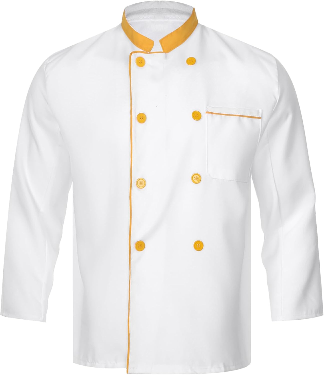 Women Mens Chef Coat Classic Collar Long Sleeve Button Chef Jacket Uniform Cooking Hotel Restaurant