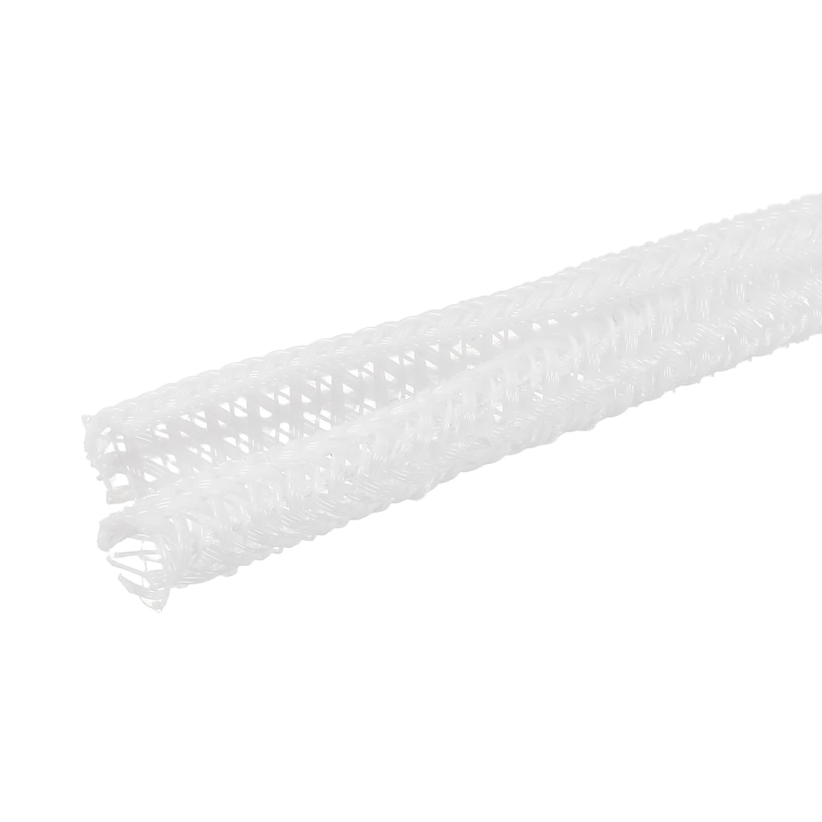 sourcing map 20ft - 1/4 Inch Expandable Braided Cable Sleeving, PET Cable Management Wire Sleeve Cord Protector, Wire Wrap Loom Tube for TV Computer Office Home Devices, White