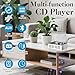 Gueray CD Player with Speakers HiFi Stereo Sound for Home,Bluetooth Retro Wood CD Music Players FM Radio with Remote Control,Support USB & AUX Playback