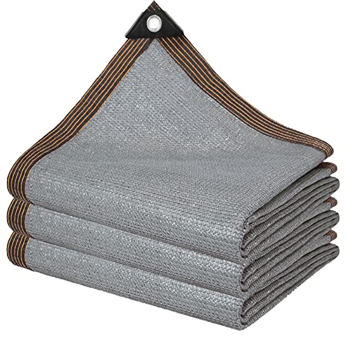 Voile d'ombrage en polyéthylène haute densité gris à œillets durables 3x7m - 2