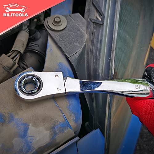 Bilitools 19Mm Ratcheting Wrench Ratchet Handle, With 3 Square Drive Adapter 1/4", 3/8" & 1/2" 72-Tooth, Quick-Release Reversible #TOP1