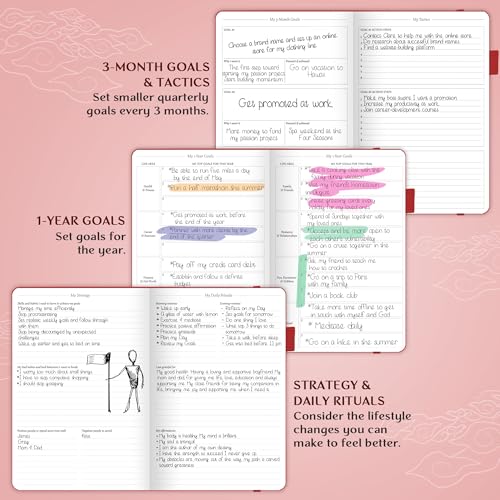 Image of Legend Planner Undated, Weekly & Daily Goal Journal, A5 Red