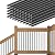 Muzata 50pack 26" Aluminum Deck Balusters Black Indoor Outdoor Deck Railing Porch Staircase Stair Spindles 3/4 inch Hollow Round for Wood and Composite Deck WT02