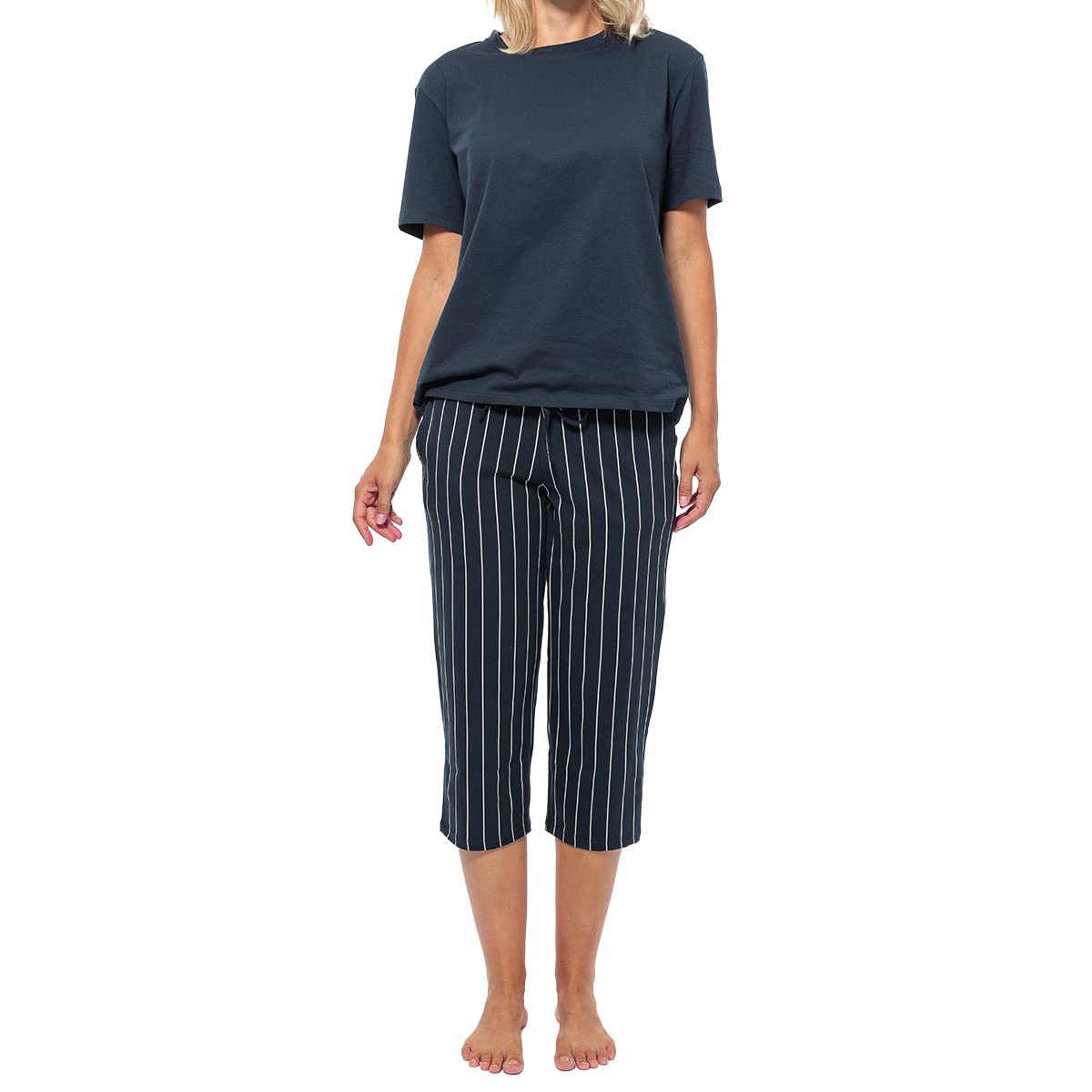 Schiesser - Mix - Damen - Organic Cotton - Schlafanzug 3/4-Länge - Pyjama - Nachtwäsche