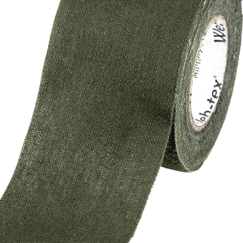 Web-tex - Cinta Adhesiva de Tela Muy Resistente - Ideal para Conseguir un Efecto Camuflaje - 10 Metros - Verde Oliva