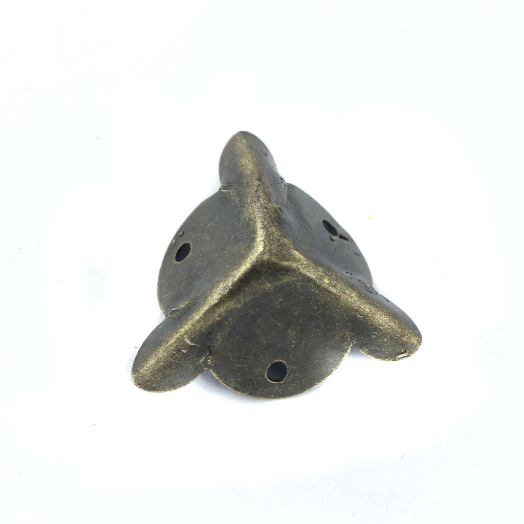 WOVEBIUS 4x Antique Alloy Triangle Box Corner Protector Guards Edge Cover 20mm,Bronze