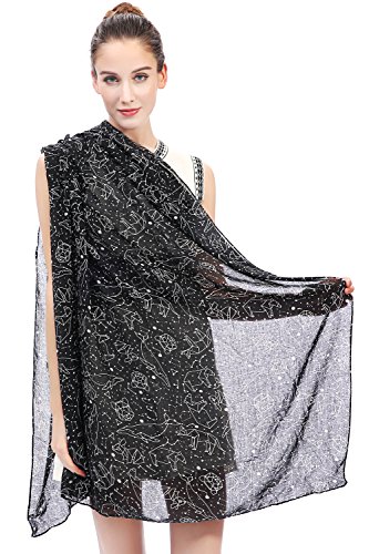 Lina & Lily Constellation Stars Print Women's Scarf Shawl Wrap Lightweight4
