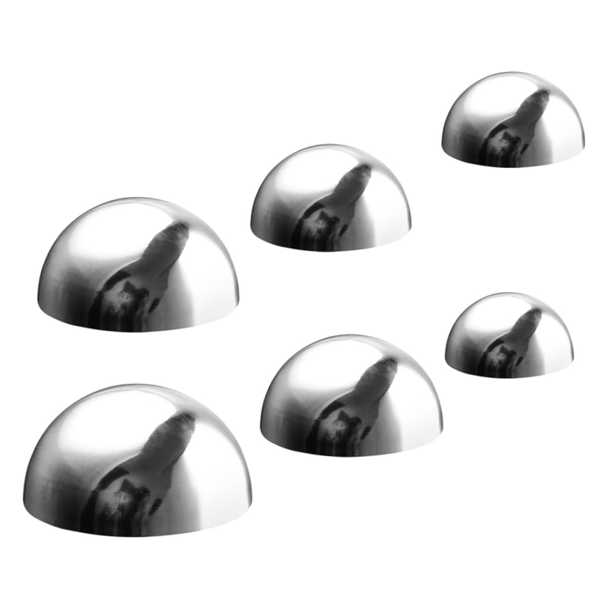 BCOATH 6Pcs Stainless Steel Mirror Gazing Balls Reflective Hollow Garden Orbs for Outdoor Durable Hemisphere Spheres to Stylish