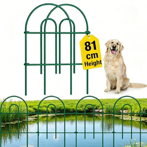 Amagabeli Clôture de Jardin en Métal 81cm(H) x 43cm(L) (14 Panneaux, Longueur Totale 6m) Creusage Barrière pour Animaux Clôture Métallique Décorative...