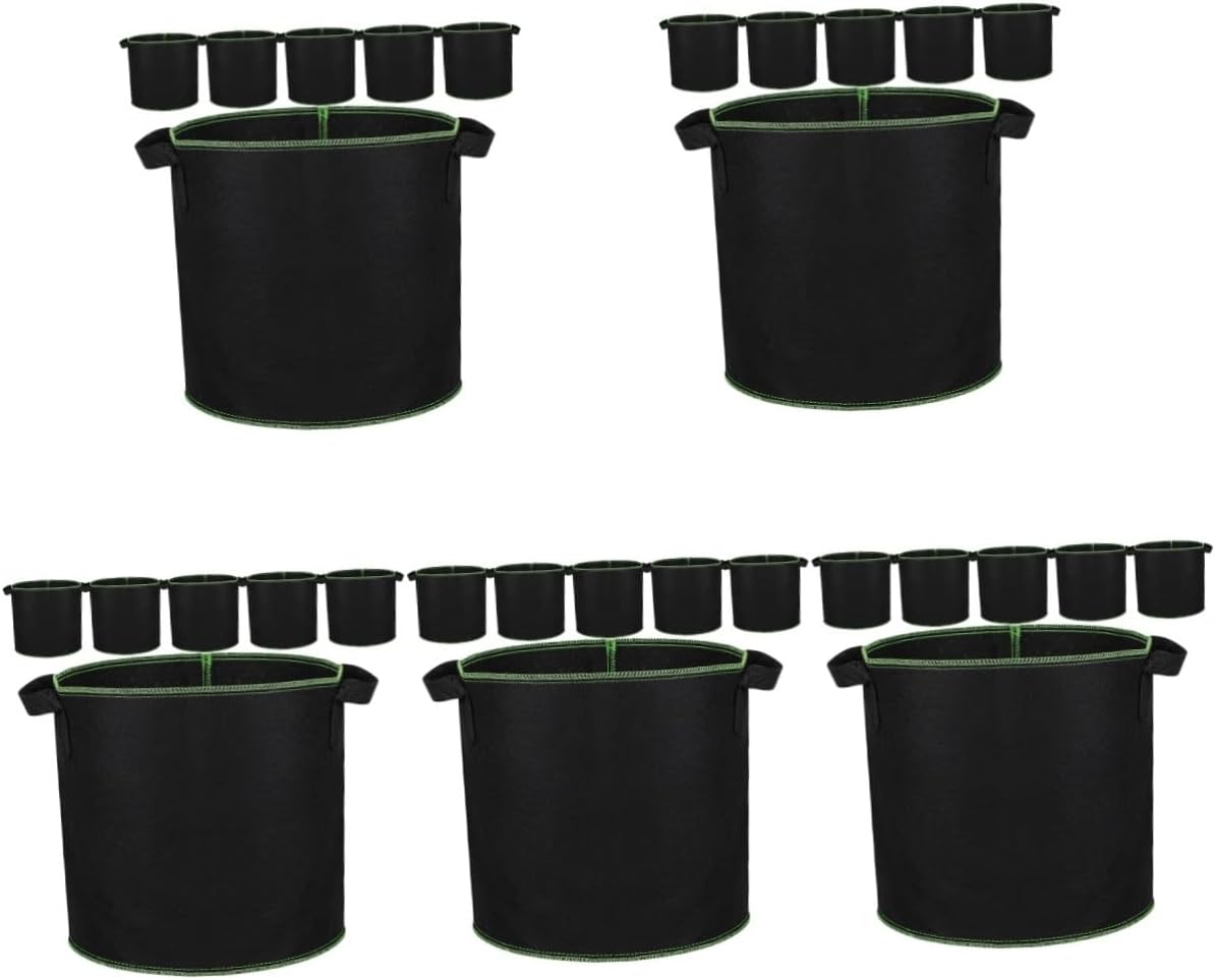30pcs Non-Woven Fabric Grow Bags for Potatoes Carrots and Vegetables Handles Breathable Material for Optimal Plant Growth for Indoor and Outdoor Gardening