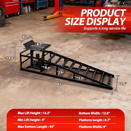 image for LOCKIETTA 2 PCS Hydraulic Car Ramp, 11065LBS 5T Heavy Duty Car Ramps w