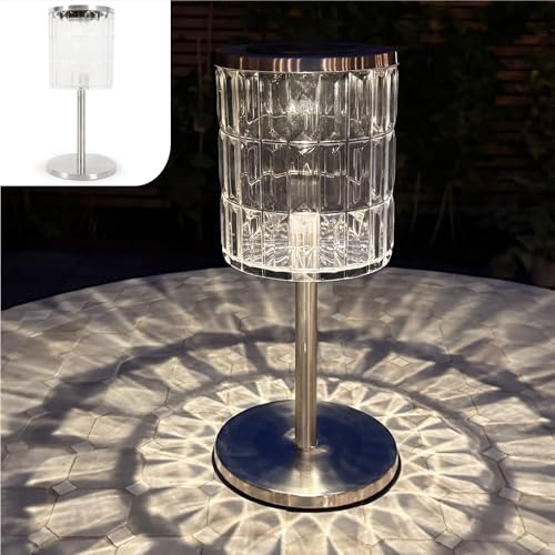 Gadgy Lanterne Solaire Extérieur Style Cristal - Lampe de Table Solaire Jardin & Balcon - Éclairage LED Décoratif Étanche avec Beaux Motifs Lumineux