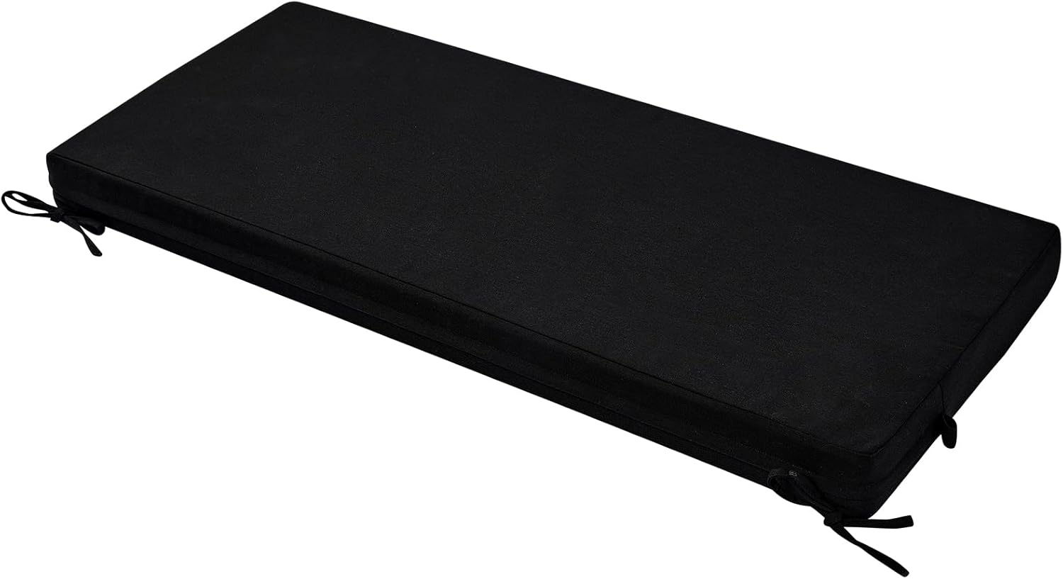 Patio Bench Cushion Covers for Outdoor Furniture with Ties, Water Resistant Loveseat/Settee Cushion Slipcover 42x18x3 Inch for Swing Porch Garden (Replacement Cover Only)-Black