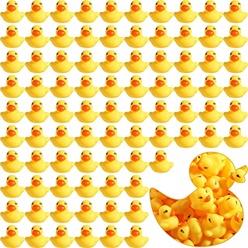 Zhanmai 300 Pcs Rubber Duck Bath Toys, Float Squeak Ducks Bulk for Adult Tiny Bathtub Toy Pool Party Supplies Birthday, Yellow (1.57 x 1.57 x 1.18 Inch, Yellow)