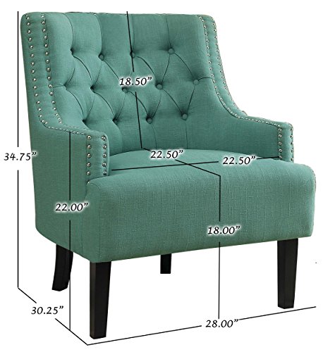 Homelegance Fabric Accent Chair, Teal #TOP2