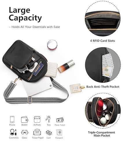 Image of Anti Theft Crossbody Bags for Women,RFID Sling Bag Travel Purse