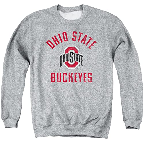 The Ohio State University Official Buckeyes Logo Unisex Adult Crewneck Sweatshirt Athletic Heather Medium