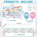 Cartoon Birthday Party Decorations, Party Supplies Set Include Banner, Balloons, Backdrop, Cake Cupcake Toppers, Tablecloth for Kids Theme Party Favors (Multi-134PCS) - Image 2