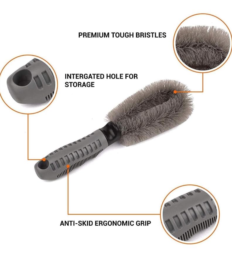 Image of Tire & Alloy Brush Set Deep Clean for Tyres & Rims | Wheel Cleaning Brush Set | Scratch-Free Bristles | Professional Car Detailing Tools