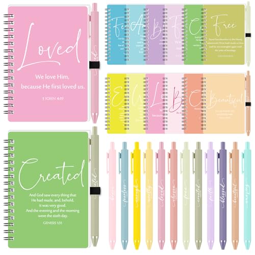 Carnet de prière A6 avec stylo Kosiz | Lot de 48 calepins religieux chrétiens pour Pâques