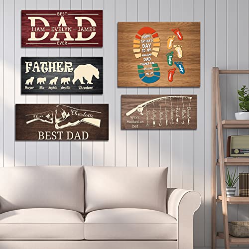 Yananka Custom Wood Sign For Dad Father's Day Gifts Personalized Wooden Dad Sign Customized With Kids Names Texts For Wall Home Desk Decor #TOP6