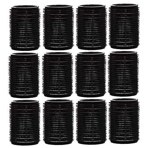 AKH® Hair Rollers, Black, 12 count (Pack of 1)