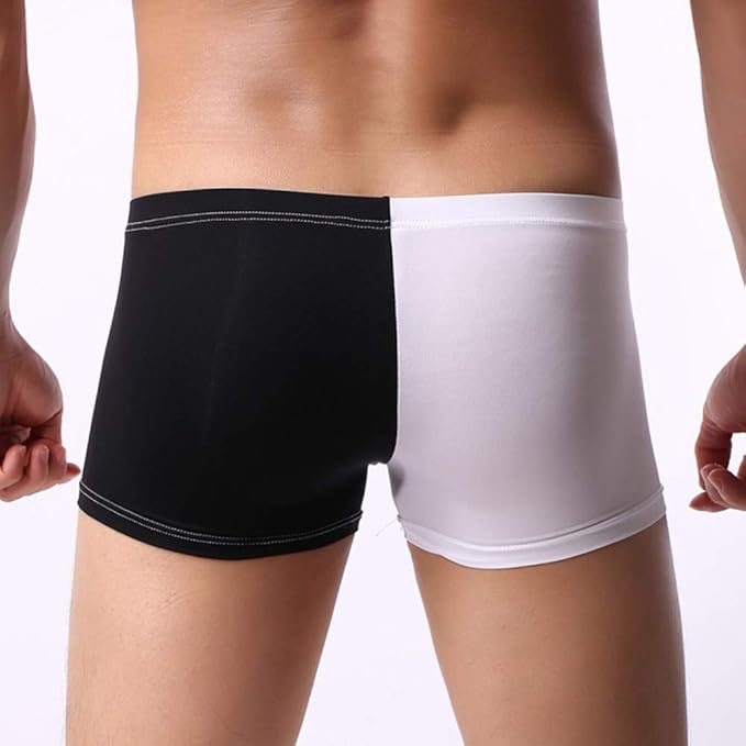 MSSweet-Calzoncillos Bóxers Hombres Blanco y Negro Patchwork ...