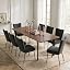 1 Walnut Table + 8 Velvet Chair|black