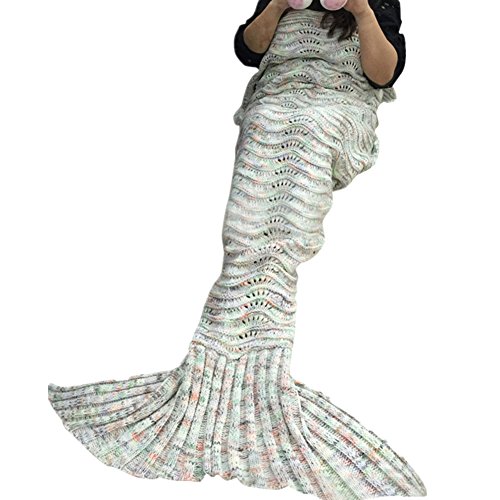 Preisvergleich Produktbild Play Tailor Gestrickte Meerjungfrau Decke Meerjungfrauschwanz Strickmuster Schlafsack Schlafen Decke für Kinder Erwachsene
