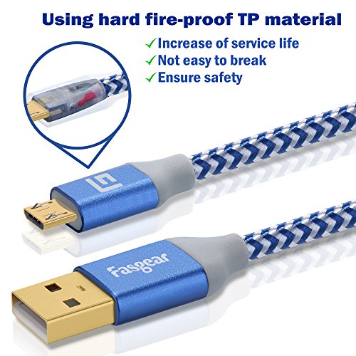 Micro Usb Cable 1Ft, 6 Pack Fasgear Nylon Braided 12 Inch Short Fast Charging Usb Cord Android Charger Wire Compatible With Galaxy S7 S6 J7 Note 5,Lg,Moto,Sony,Nokia,Kindle,Tv Stick,Powerbank 6-Color #TOP1