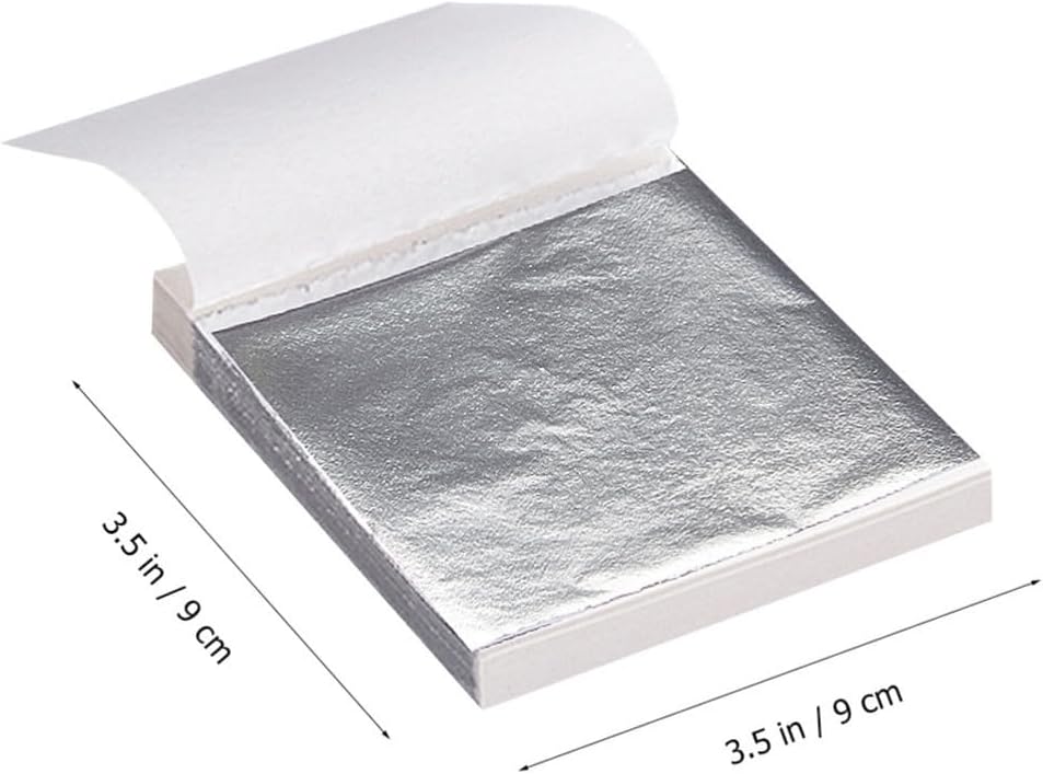 100 Sheets X9cm Imitation Silver Leaf Foil Paper