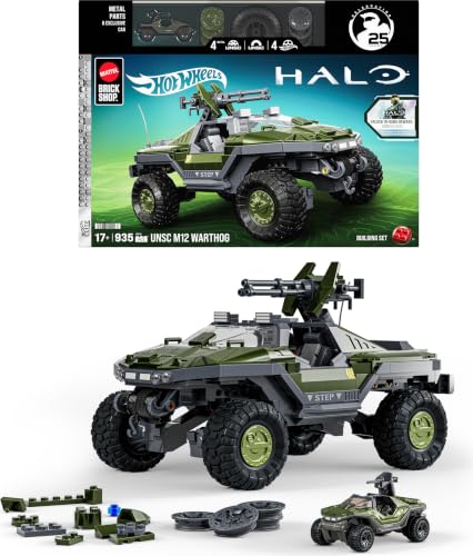 Mattel Brick Shop Hot Wheels Halo UNSC M12 Warthog Building Set