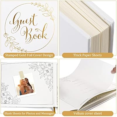 LotFancy Hochzeitsgästebuch, 25,4 x 20,3 cm – Bild 3