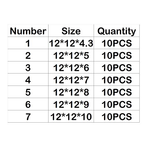 Magic&Shell 70Pcs 7 Value Tact Switch Dip 4Pin On/Off Horizontal Tactile Push Button Micro Touch Switch Kit 12X12 Series 12X12X4.3/5/6/7/8/9/10Mm #TOP3