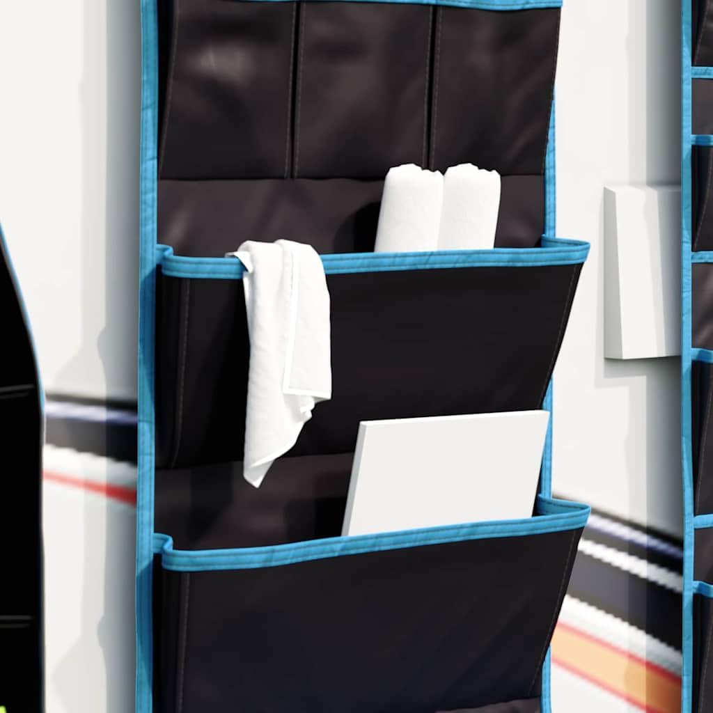 Torba do przechowywania w kolorze czarnym i niebieskim, wykonana z materiału Oxford 91 x 47,5 cm, lekkie akcesoria outdoorowe na kemping i wędrówki, wodoszczelna, wytrzymała, idealna na