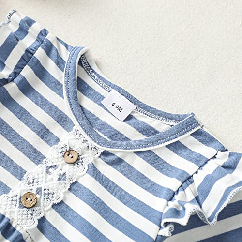 Image of Newborn Baby Girl Clothes Toddler Girl Outfits Ruffle Long Sleeve Tops Pants with Hats and Headband Fall Summer Clothes Sets