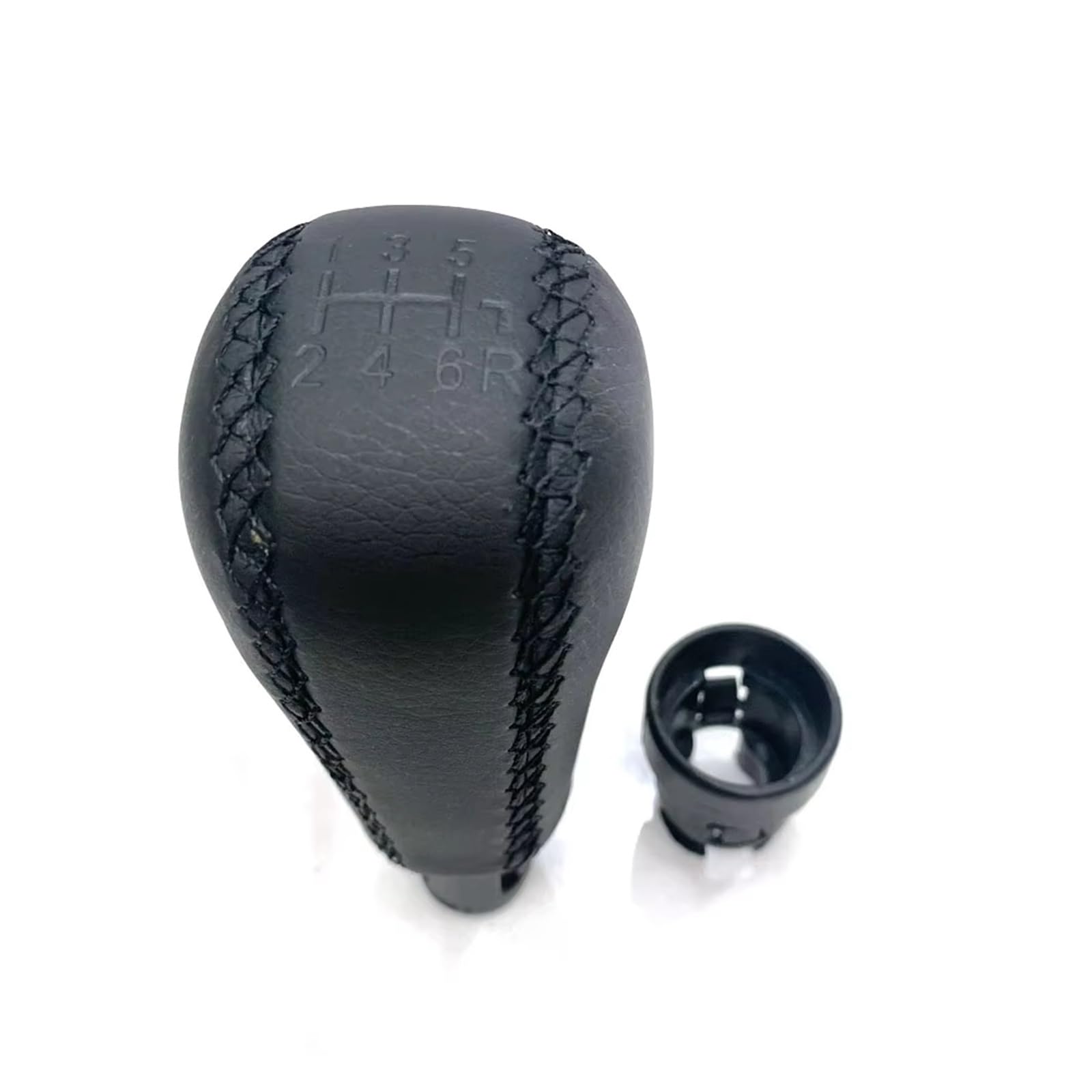 WYLWSHA Shift Gear Knob Cover for Volvo for S60 for V70 for XC70 Manual Gear Lever Handball 5 and 6 Speed Shift Knob Stick Hand-Sewn Leather(6 Speed)