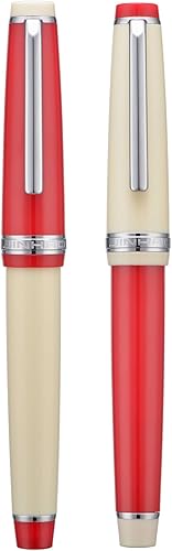 Miniatura 5 de Jinhao 82 - Pluma estilográfica de resina de iridio extrafina y fina con convertidor color azul claro con clip plateado