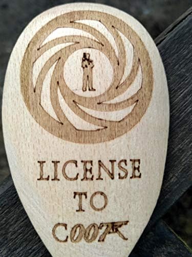 FastCraft JAMES BOND 007 INSPIRED WOODEN BAKING SPOON WOOD KITCHEN COOKING BIRTHDAY PRESENT FAN GIFT