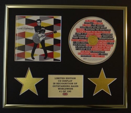 ELVIS COSTELLO/CD DISPLAY/LIMITED EDITION/COA/THE FIRST 10 YEARS, Gold, 30L x 24W cm