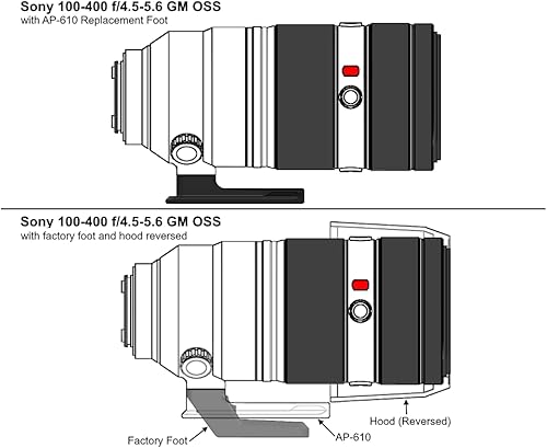 Miniatura 34 de Wimberley AP-616 - Pie de lente de repuesto para Sony 600 f4 GM OSS FE - Estilo Arca-Swiss - Fabricado en Estados Unidos