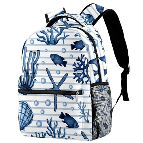 Sac à dos 29.4x20x40cm anti-mal de dos motif étoiles de mer pour alléger le poids scolaire