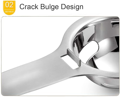 Miniatura 5 de Separador de filtro de acero inoxidable de yema de cocina Separador de huevos blancos Herramienta apta para lavavajillas (Plata)