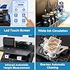 SHENGJINSH UV Printer Machine, A3 UV DTG Machine with LED Touch Screen, Bottle Holder, White Ink Circualtion, DTG Printers for T-Shirts Bottle Acrylic Phone Case Wood Glass Leather