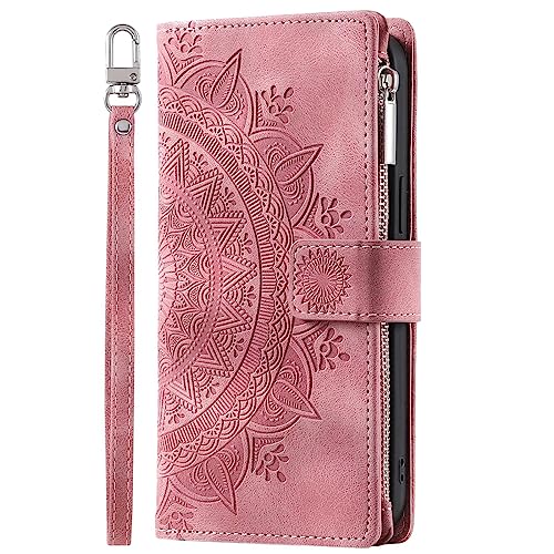 Miagon Cerniera Portafoglio Custodia per Samsung Galaxy A70Magnetica Totem Fiore Goffratura Cover Protettiva Libro con Porta Carte Flip Caso con Cinturino da Polso