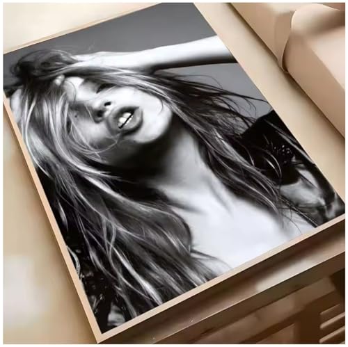 Arte de pared de Kate Moss retrato fotográfico en lienzo decorativo texturizado