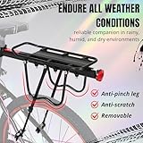 Flexzion Bike Rear Rack Mount - Bicycle Back Seat Pannier Luggage Backpack Cargo Basket Carrier Rack Adjustable Aluminum Alloy For Road Mtb Mountain Folding Bike With Red Reflector 110Lb Capacity - Image 4