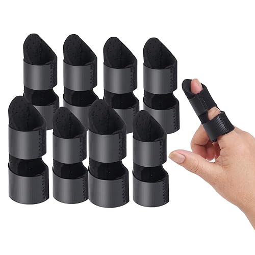 Férula para dedos, férulas de dedo en mazo para aliviar el dolor, férula de dedo gatillo para el pulgar, medio, puntero, anillo o dedo meñique (8)