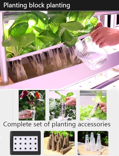 Sistema de cultivo hidropónico para interiores con luz LED de crecimiento, kit de riego automático para hierbas, frutas y verduras, perfecto para los entusiastas de la jardinería en casa y las plantas