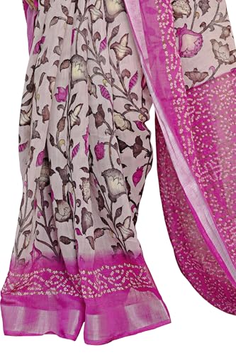 Image of MIRCHI FASHION Saree for Woman Cotton Blend Printed | Traditional Ethnic Sari for Ceremonial Use and Farewell with Blouse Piece